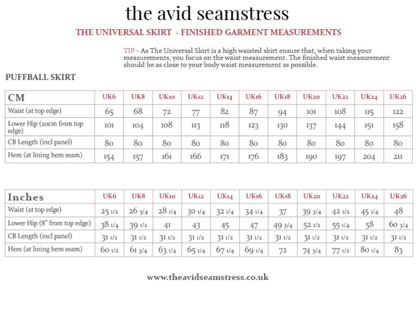 The Universal Skirt Sewing Pattern, The Avid Seamstress