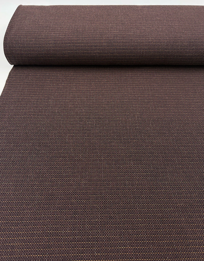 Tochio Yarn-Dyed Cotton Fabric, Deep Plum Stitch Grid
