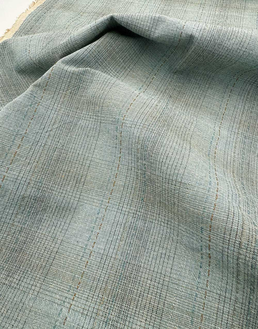 Tochio Yarn-Dyed Cotton Fabric, Blue Mist Check