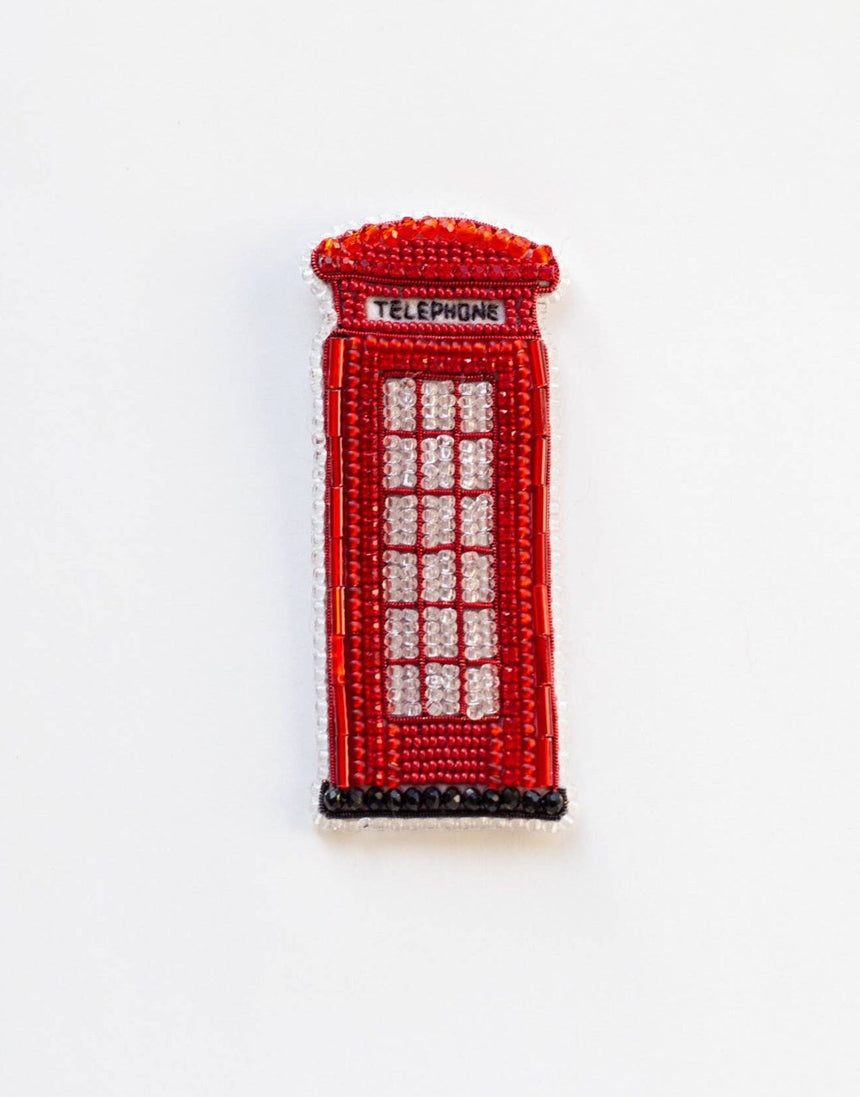 Red Telephone Box Beaded Embroidery Brooch/Hanging Decoration Kit