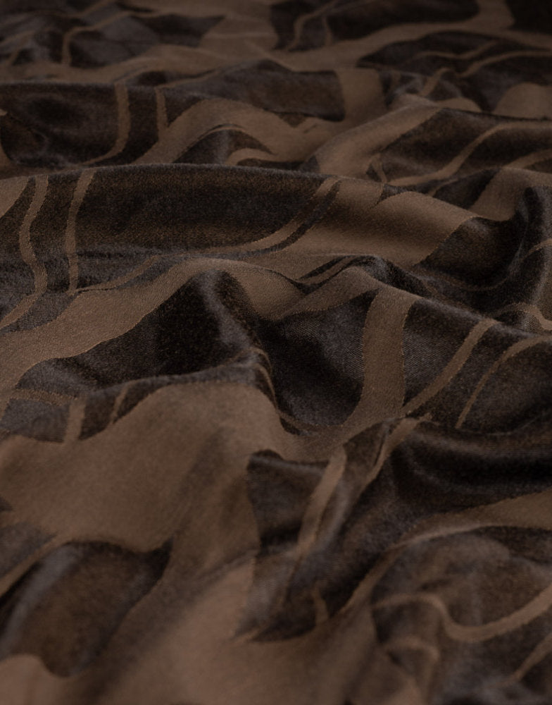 Cocoa Drift Jacquard Viscose Jacquard Fabric