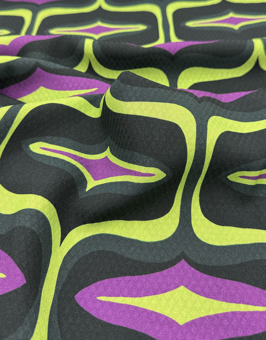 Emerald Mirage Jacquard Viscose Fabric