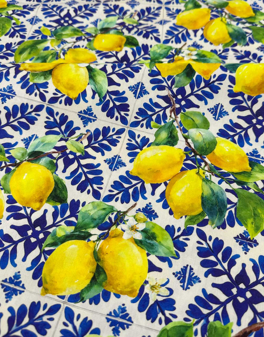Amalfi Lemons Cotton Viscose Fabric
