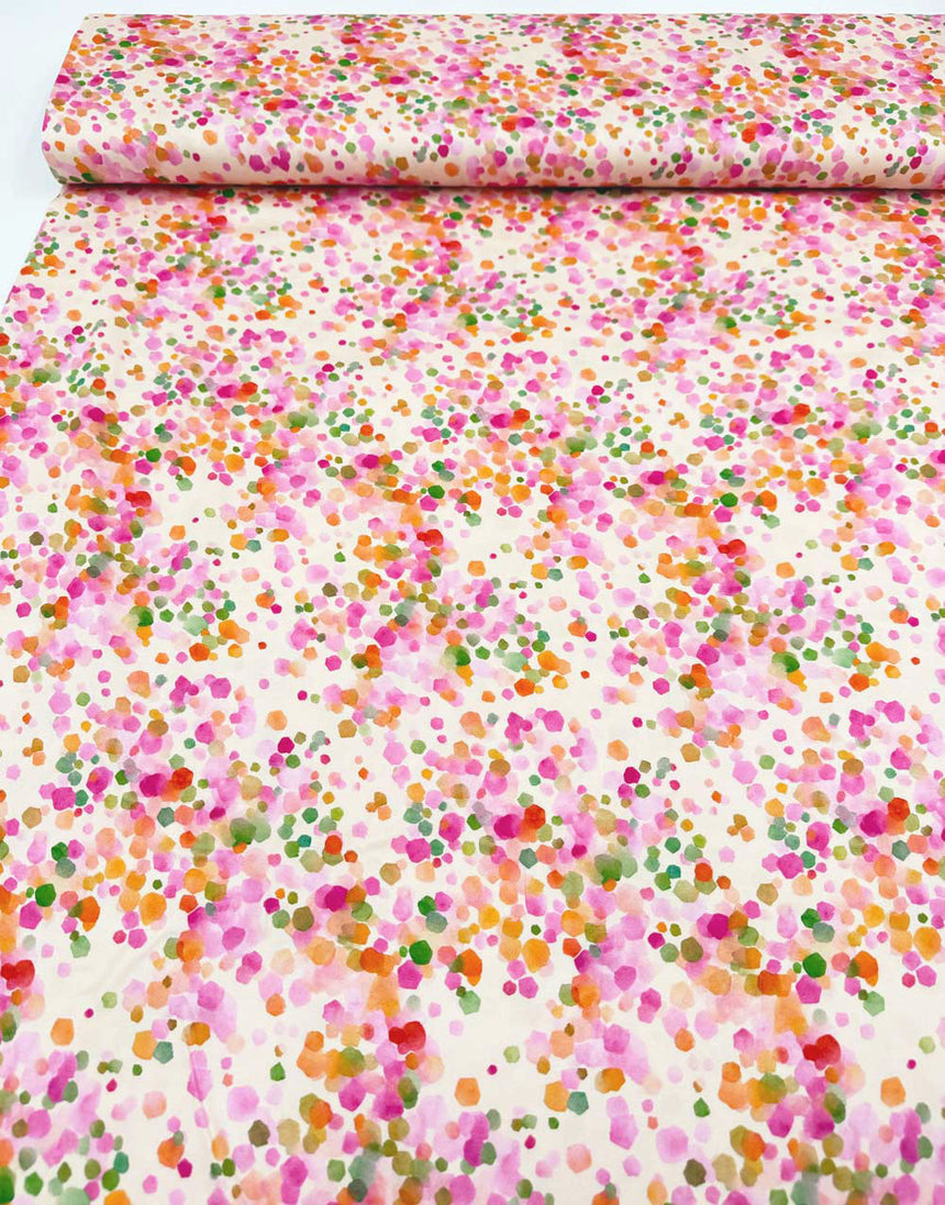 Petal Confetti Viscose Satin Fabric