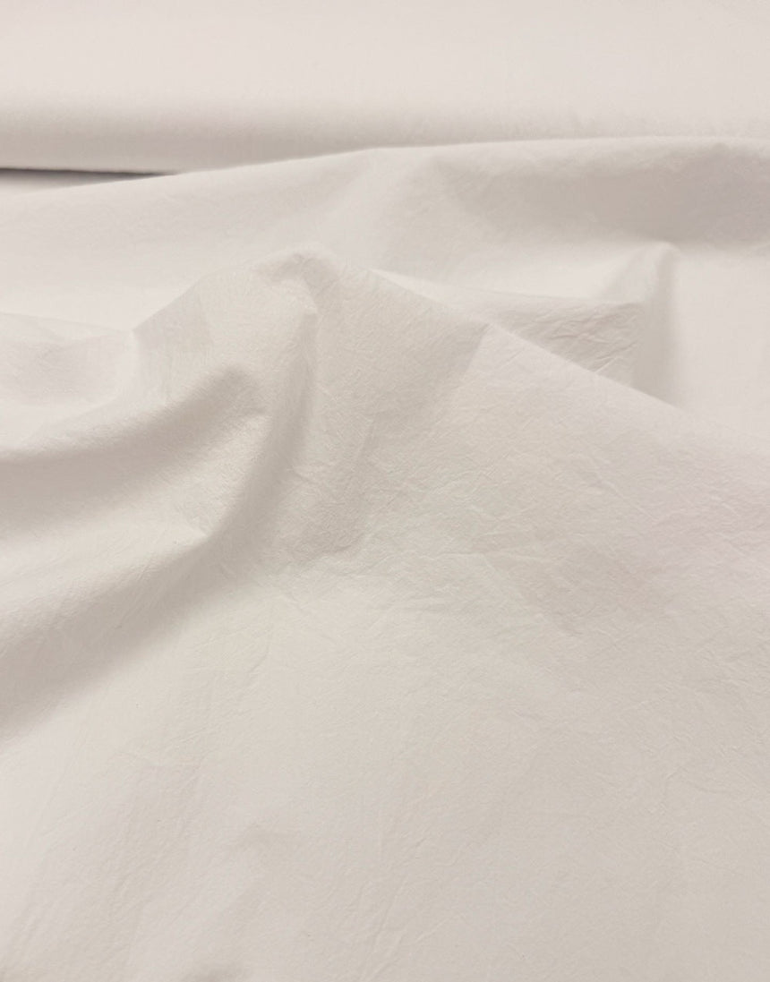 White Soft Washed Crinkle Cotton Fabric