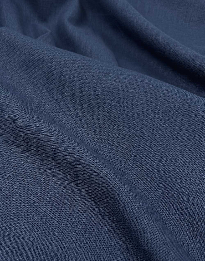 Indigo Washed Linen Cotton Fabric
