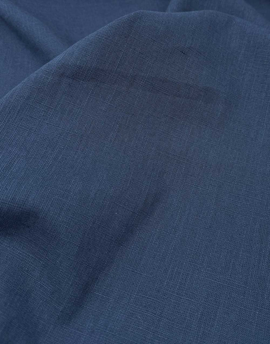 Indigo Washed Linen Cotton Fabric