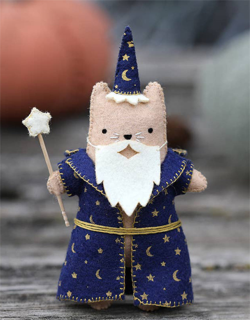 Wizard Cat Felt Doll Kit, Kiriki Press