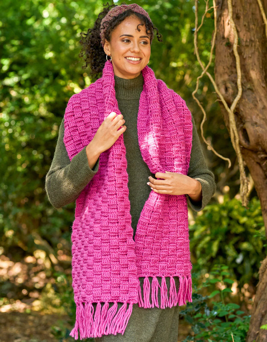 Astra Scarf & Headband Single Printed Crochet Pattern, West Yorkshire Spinners