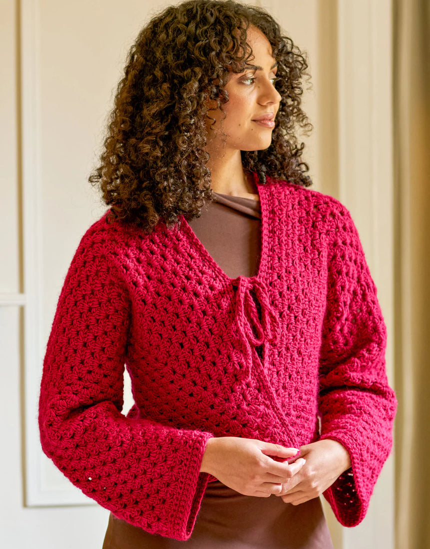 Estella Hexagon Cardigan Single Printed Crochet Pattern, West Yorkshire Spinners