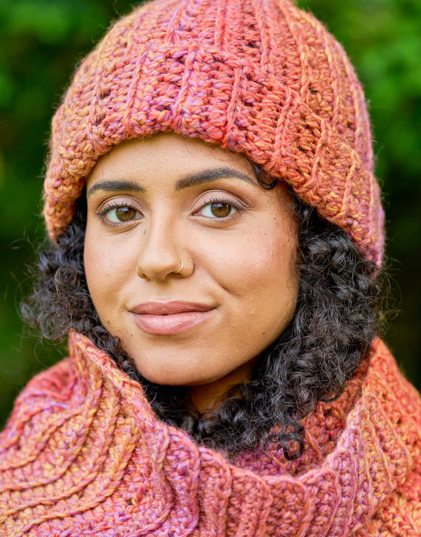 Marisol Hat & Snood Single Printed Crochet Pattern, West Yorkshire Spinners