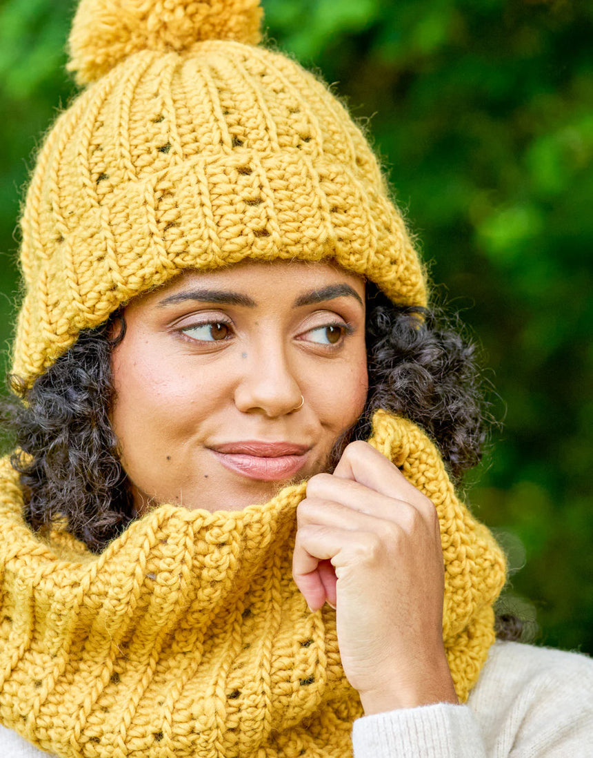 Marisol Hat & Snood Single Printed Crochet Pattern, West Yorkshire Spinners