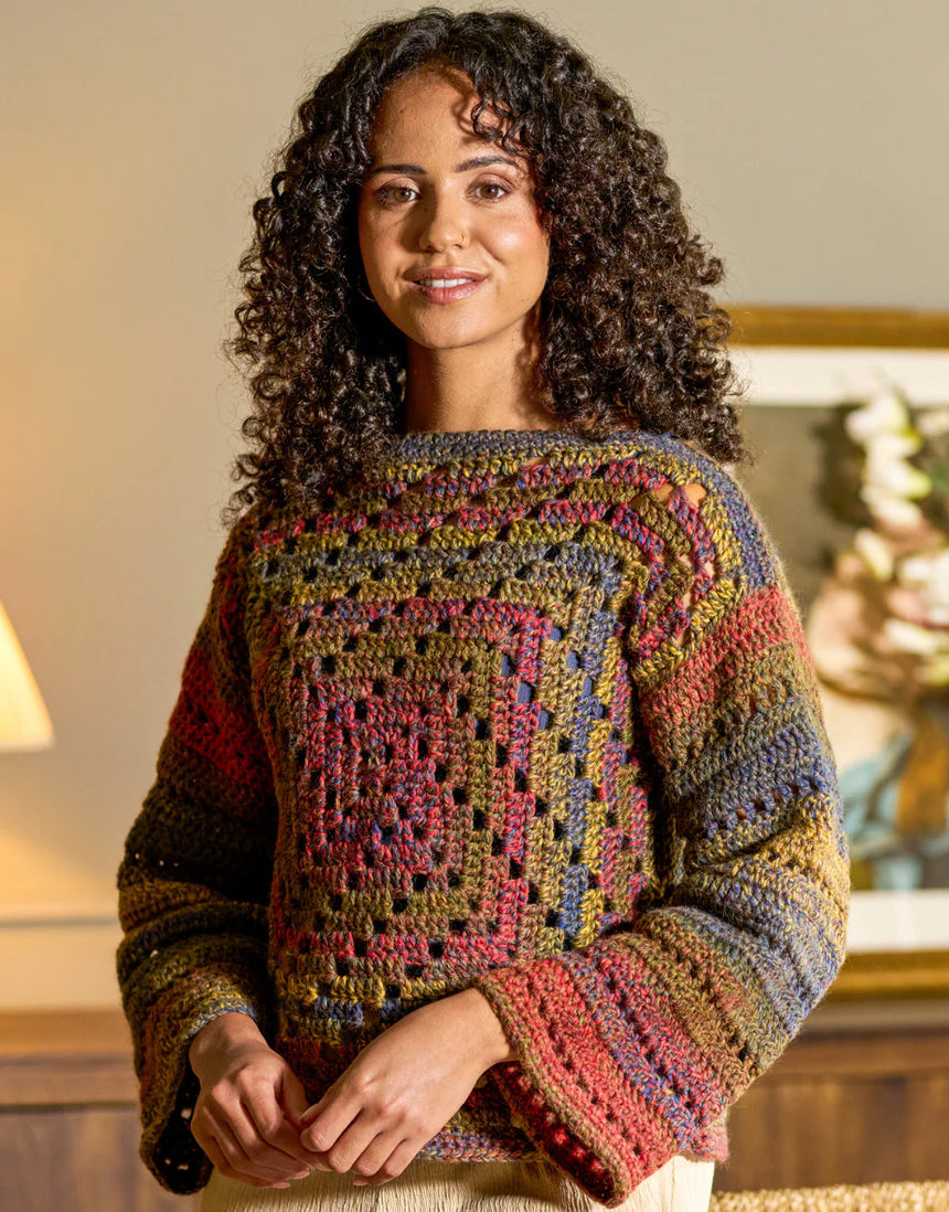 Ravina Swirl Jumper Single Printed Crochet Pattern, West Yorkshire Spinners