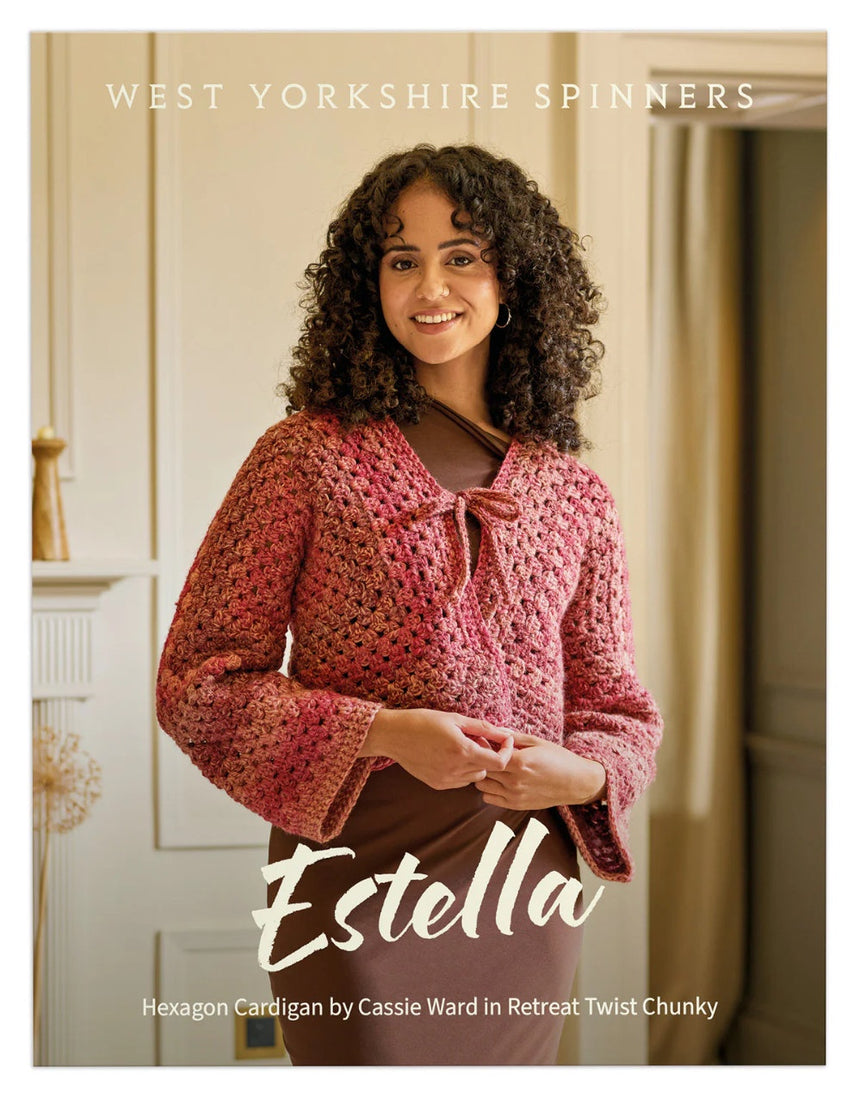 Estella Hexagon Cardigan Single Printed Crochet Pattern, West Yorkshire Spinners