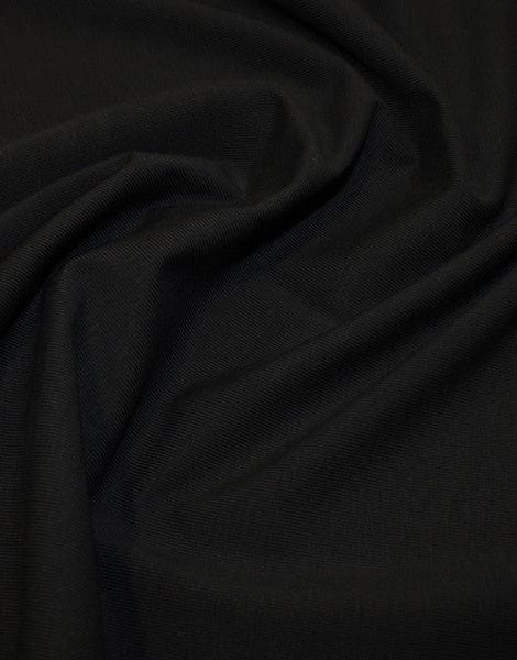 Not Specified Cotton Jersey Black / Plain Black Organic Cotton Jersey Fabric 08036.001