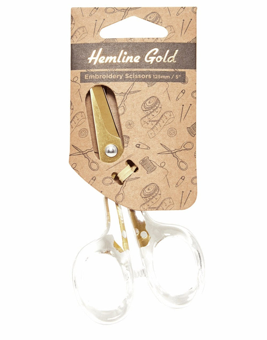 Hemline Gold Scissors Embroidery Scissors 12.5cm, Hemline Gold 9317385314280 9317385314280