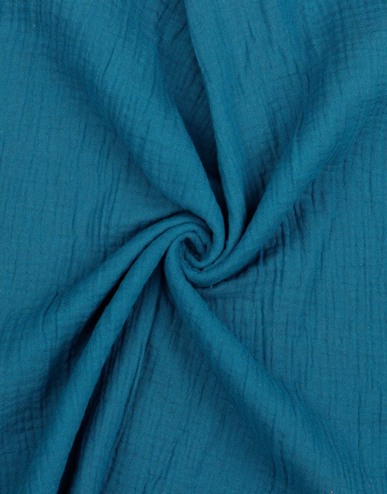 Not Specified Double Gauze Blue / Plain Petrol Cotton Organic Double Gauze 03959.024-0011