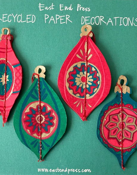 East End Press Christmas Decoration Christmas Bauble Paper Decorations, East End Press 13747