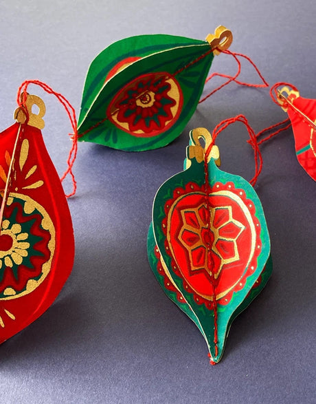 East End Press Christmas Decoration Christmas Bauble Paper Decorations, East End Press 13747