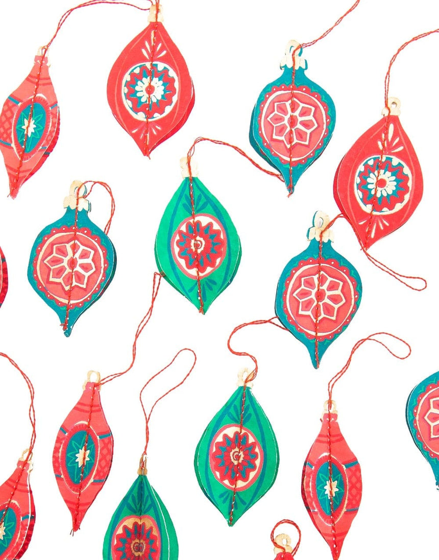 East End Press Christmas Decoration Christmas Bauble Paper Decorations, East End Press 13747