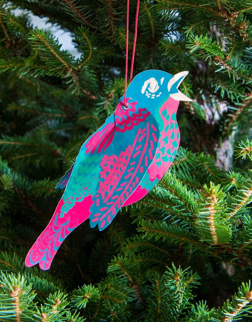 East End Press Christmas Decoration Festive Bird Paper Decorations, East End Press 13750