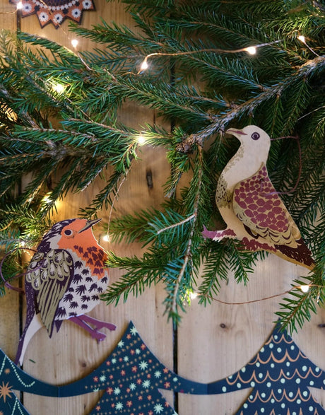 East End Press Christmas Decoration Winter Bird Paper Decoration, East End Press 13782