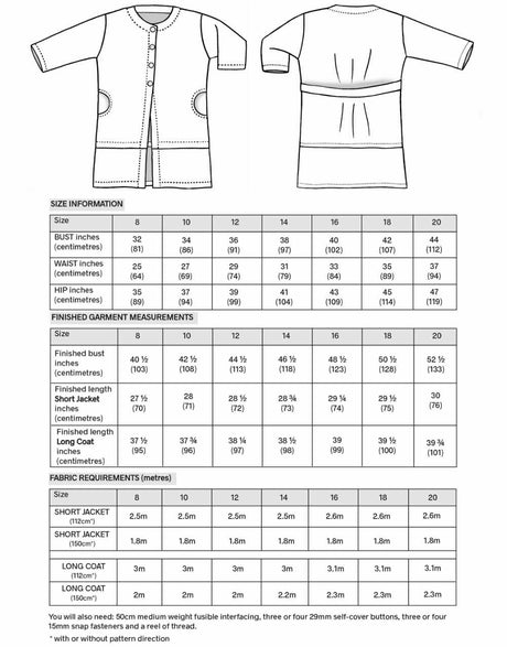 Sewgirl Sewing Patterns Ursula Duster Coat Sewing Pattern, Sewgirl 13299