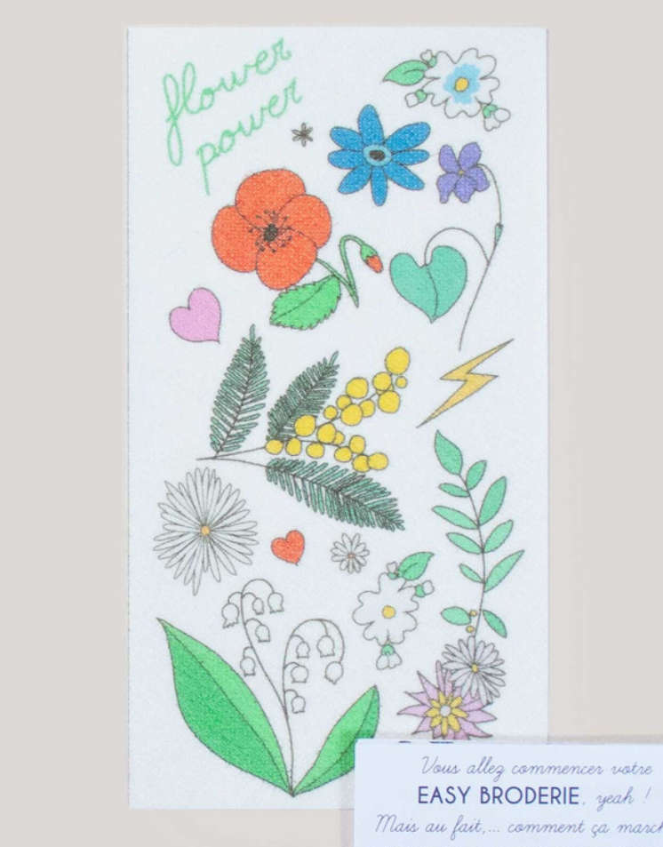 Britney Pompadour Embroidery Flower Power Stick & Stitch Embroidery Pattern, Britney Pompadour