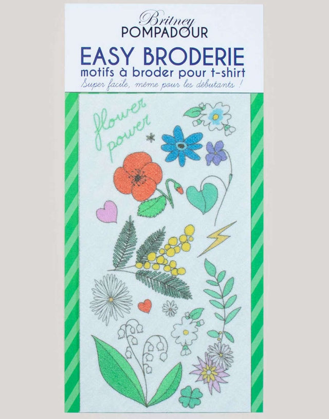 Britney Pompadour Embroidery Flower Power Stick & Stitch Embroidery Pattern, Britney Pompadour
