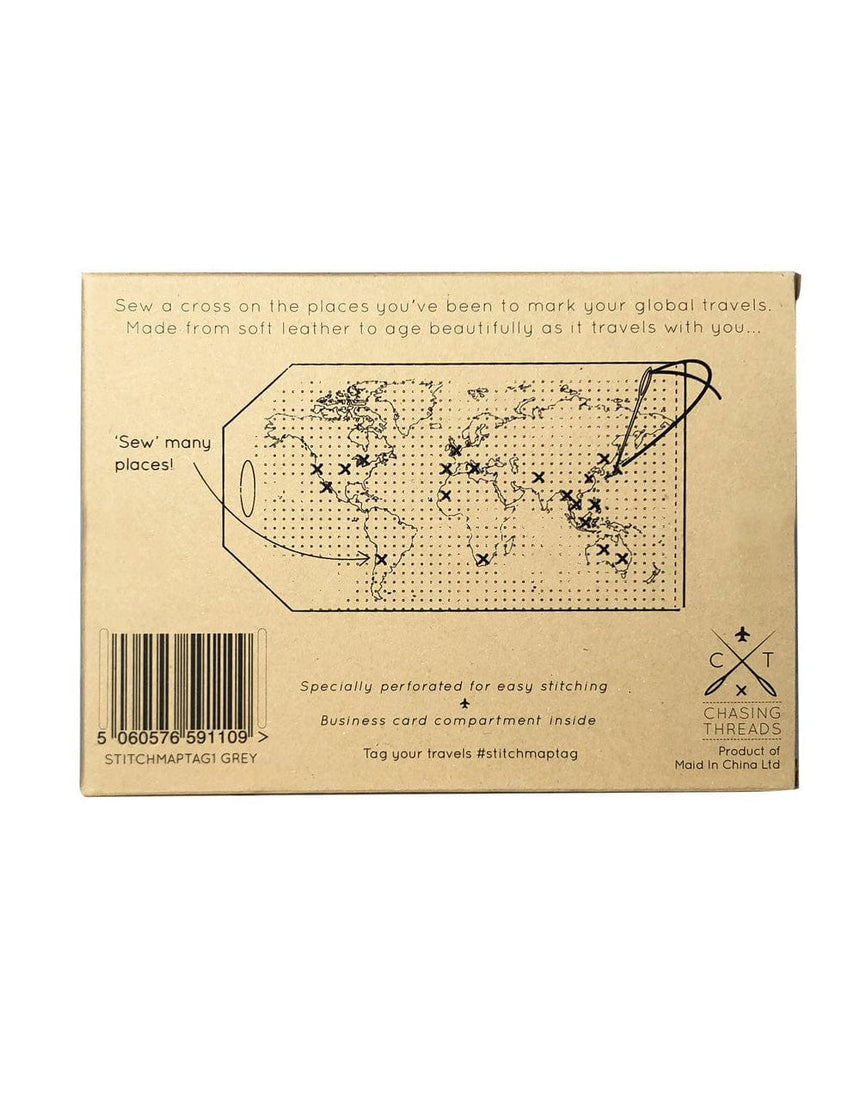 Chasing Threads Embroidery Navy Luggage Tag 'Stitch Where You've Been', Chasing Threads Stitch Kit 7141148593641 7141148593641