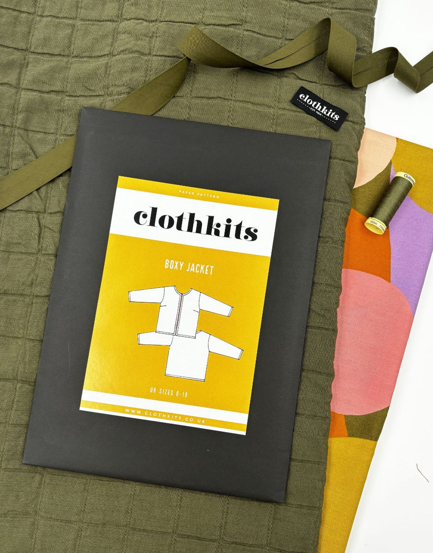 Clothkits® Reversible Boxy Jacket Kit - Quilted Cotton Jacquard & Bagru Block Print