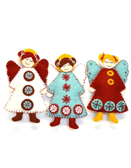 Corinne Lapierre Felt Craft Scandinavian Angels Christmas Embroidered Felt Craft Kit by Corinne Lapierre 0728360520401 728360520401