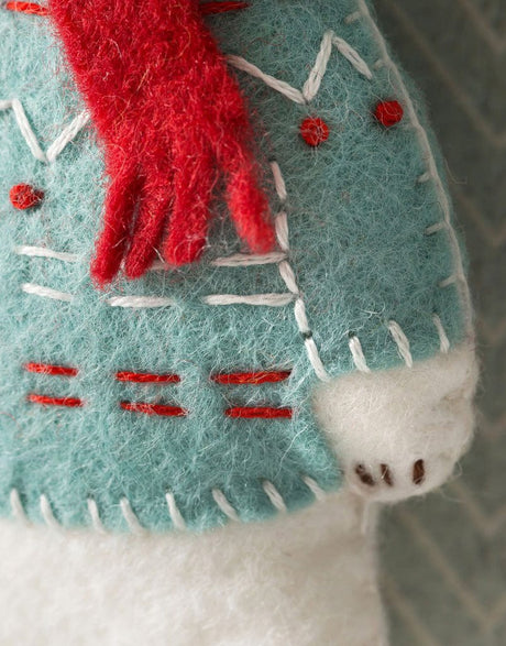 Corinne Lapierre Felt Craft Polar Bear Embroidered Felt Mini Christmas Craft Kit by Corinne Lapierre 0608603782776 608603782776