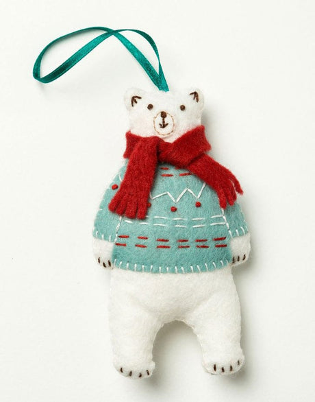 Corinne Lapierre Felt Craft Polar Bear Embroidered Felt Mini Christmas Craft Kit by Corinne Lapierre 0608603782776 608603782776