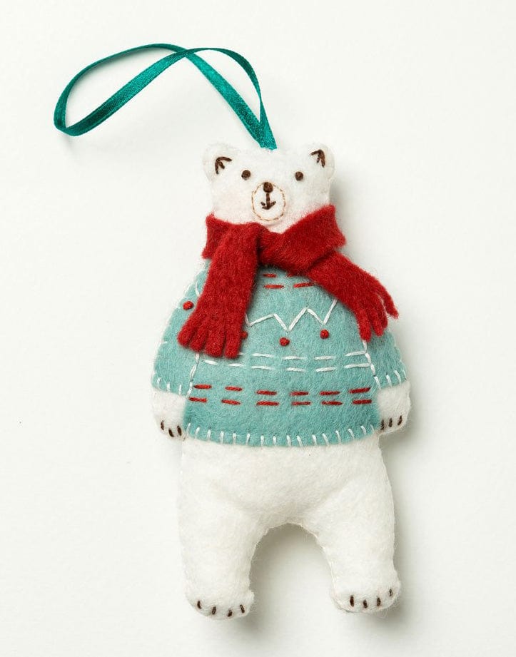 Corinne Lapierre Felt Craft Polar Bear Embroidered Felt Mini Christmas Craft Kit by Corinne Lapierre 0608603782776 608603782776