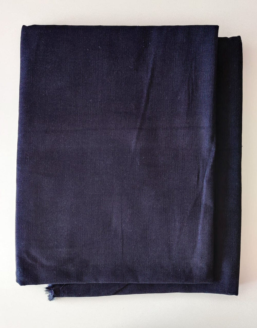 Not Specified Corduroy Blue / Plain Navy Blue Cotton Needlecord Fabric 05126.003-0012