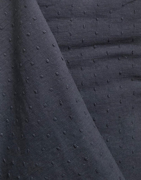 Not Specified Dobby Cotton Black / Plain Black Dobby Cotton, Swiss Knot Fabric 05738.001-0012