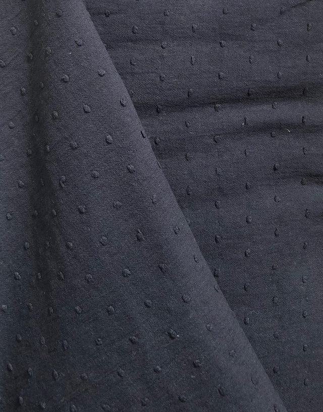 Not Specified Dobby Cotton Black / Plain Black Dobby Cotton, Swiss Knot Fabric 05738.001-0012