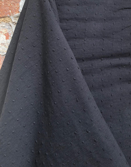 Not Specified Dobby Cotton Black / Plain Black Dobby Cotton, Swiss Knot Fabric 05738.001-0012