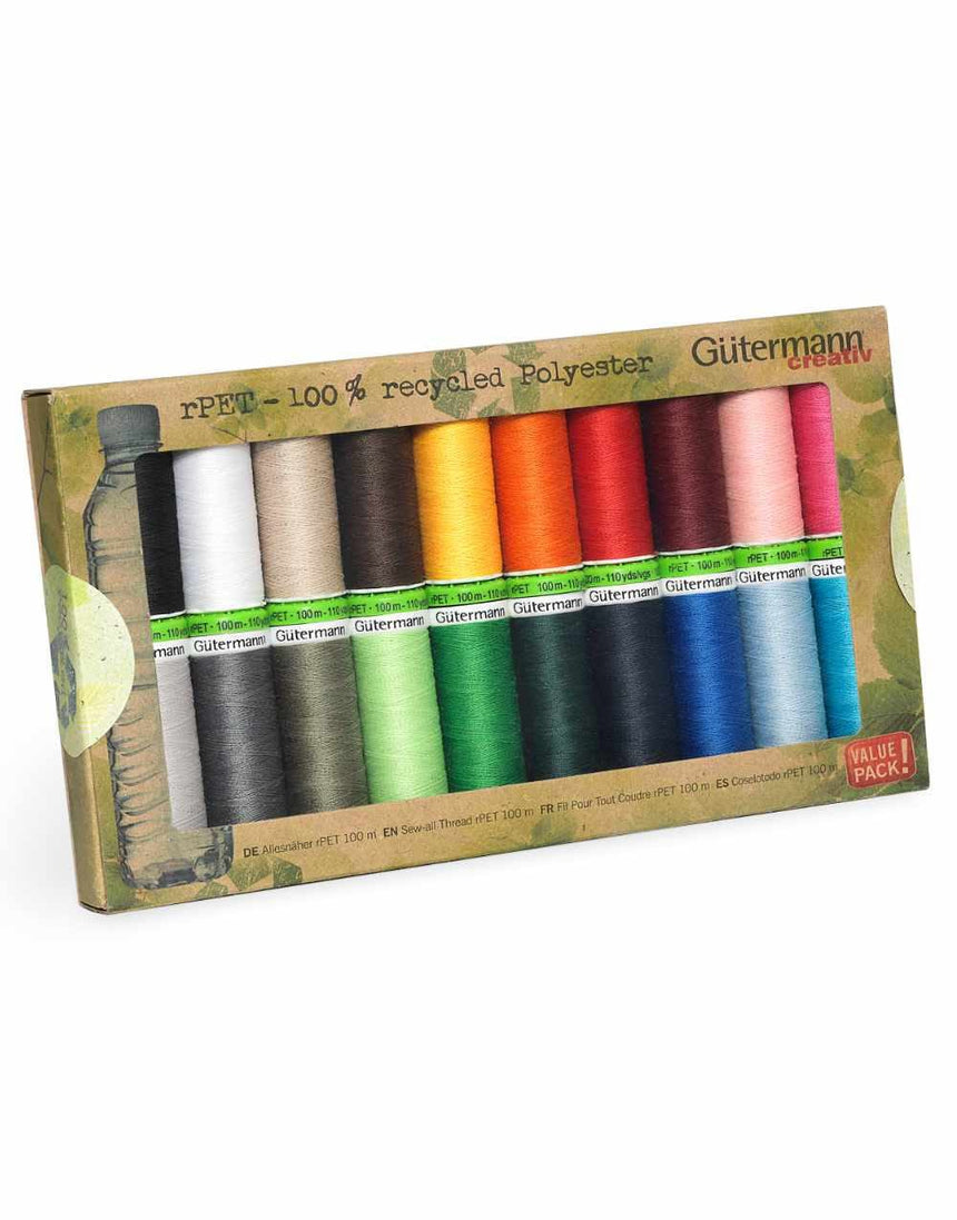Gutermann Thread Gutermann Sew-All Recycled Thread Set, 20 Reels 4029394648236 4029394648236