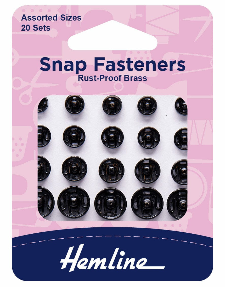 Hemline Fasteners Black Snap Fasteners Hemline Assorted