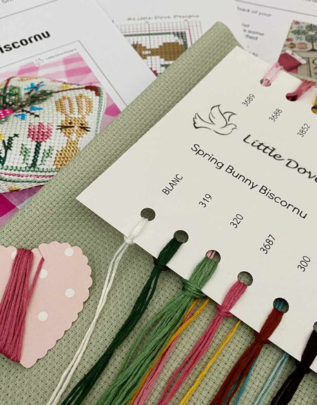 Little Dove Designs Cross Stitch Spring Bunny Biscornu Pincushion Cross Stitch Kit 13858