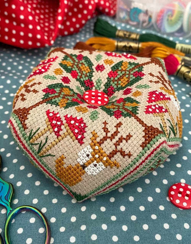 Little Dove Designs Cross Stitch Autumn Deer Biscornu Pincushion Cross Stitch Kit 13324