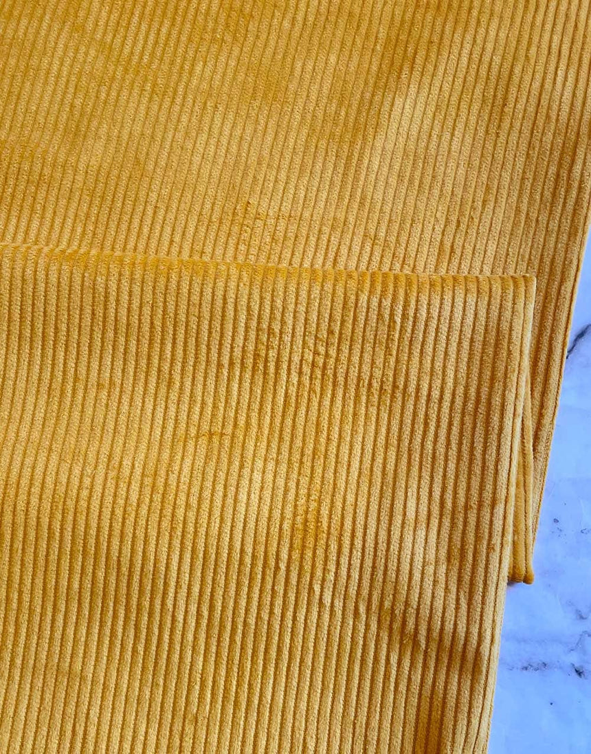 Not Specified Corduroy Yellow / Plain Ochre Jumbo Cotton Corduroy 4.5 Wale Fabric 12267