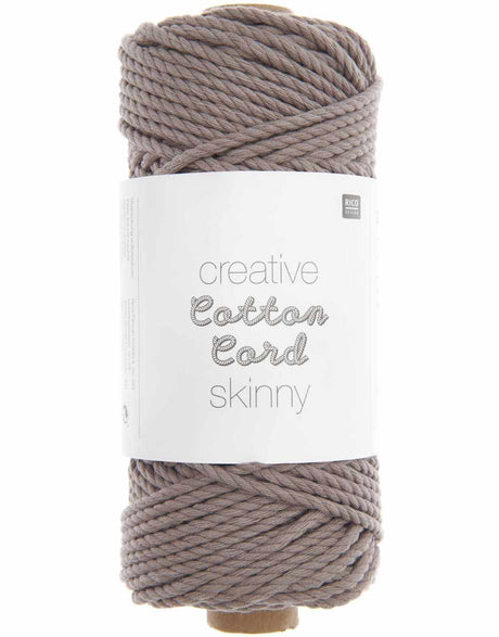 Rico Yarn & Wool 008 Taupe Rico Creative Cotton Macrame Cord Skinny, Various Colours 4065166005722 4065166005722