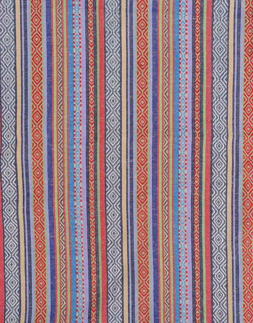 Red & Blue Mexican Striped Fabric