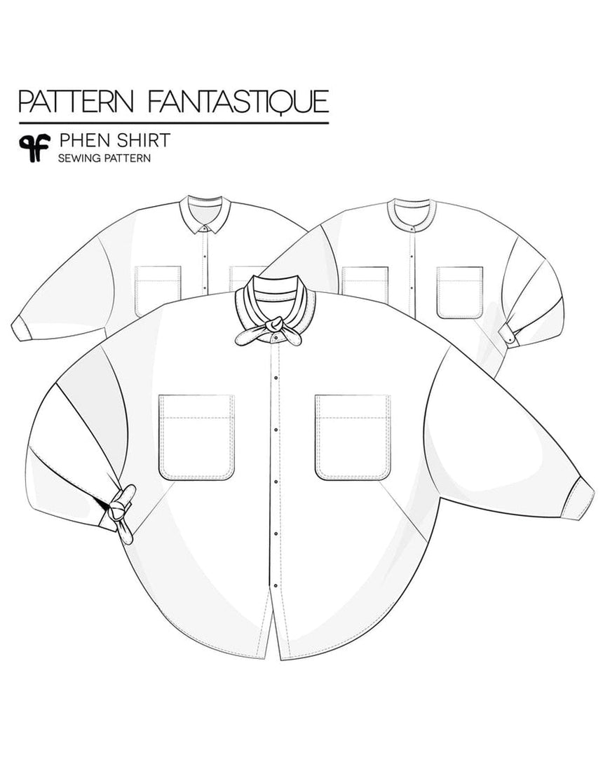 Pattern Fantastique Tops Shirts & Blouses Phen Shirt Sewing Pattern, Pattern Fantastique 12855
