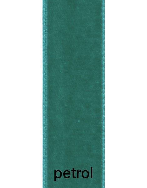 Not Specified Ribbon & Trimming 9654 Petrol 22mm Velvet Ribbon 5024264604892 5024264604892