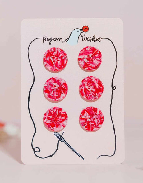 Pigeon Wishes Buttons 15mm Barbicore 25mm Buttons, Set of 6 15410