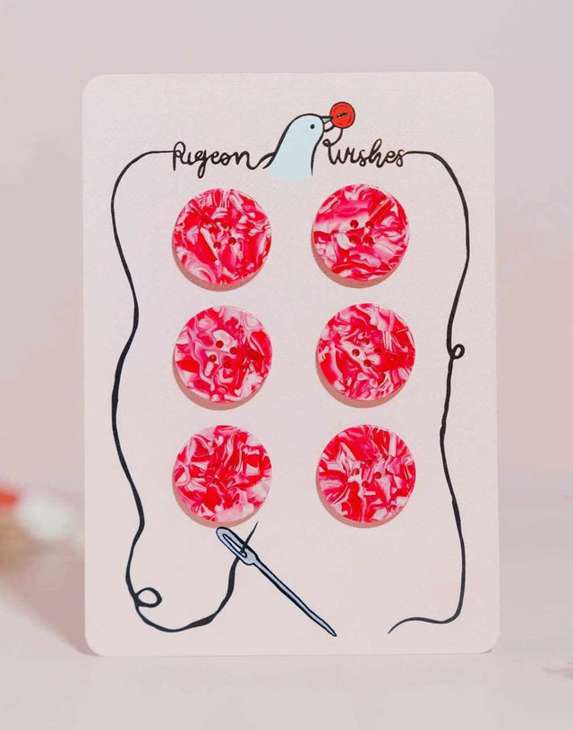 Pigeon Wishes Buttons 15mm Barbicore 25mm Buttons, Set of 6 15410